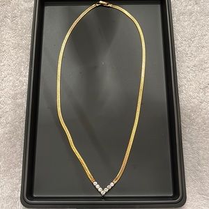 Gold tone and diamond gemstone necklace BUNDLE 3 for $25